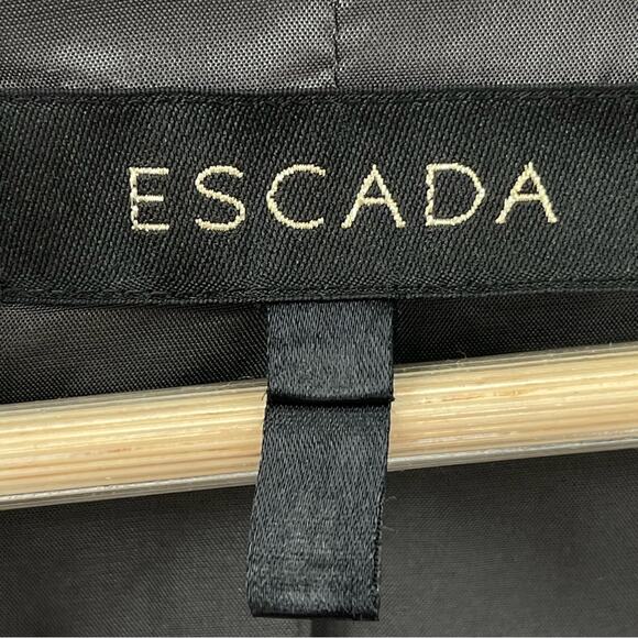 Escada Margaretha Ley Wool Contrast Stitch Denim Look Gray 2 Button Blazer US 12 - Picture 8 of 10